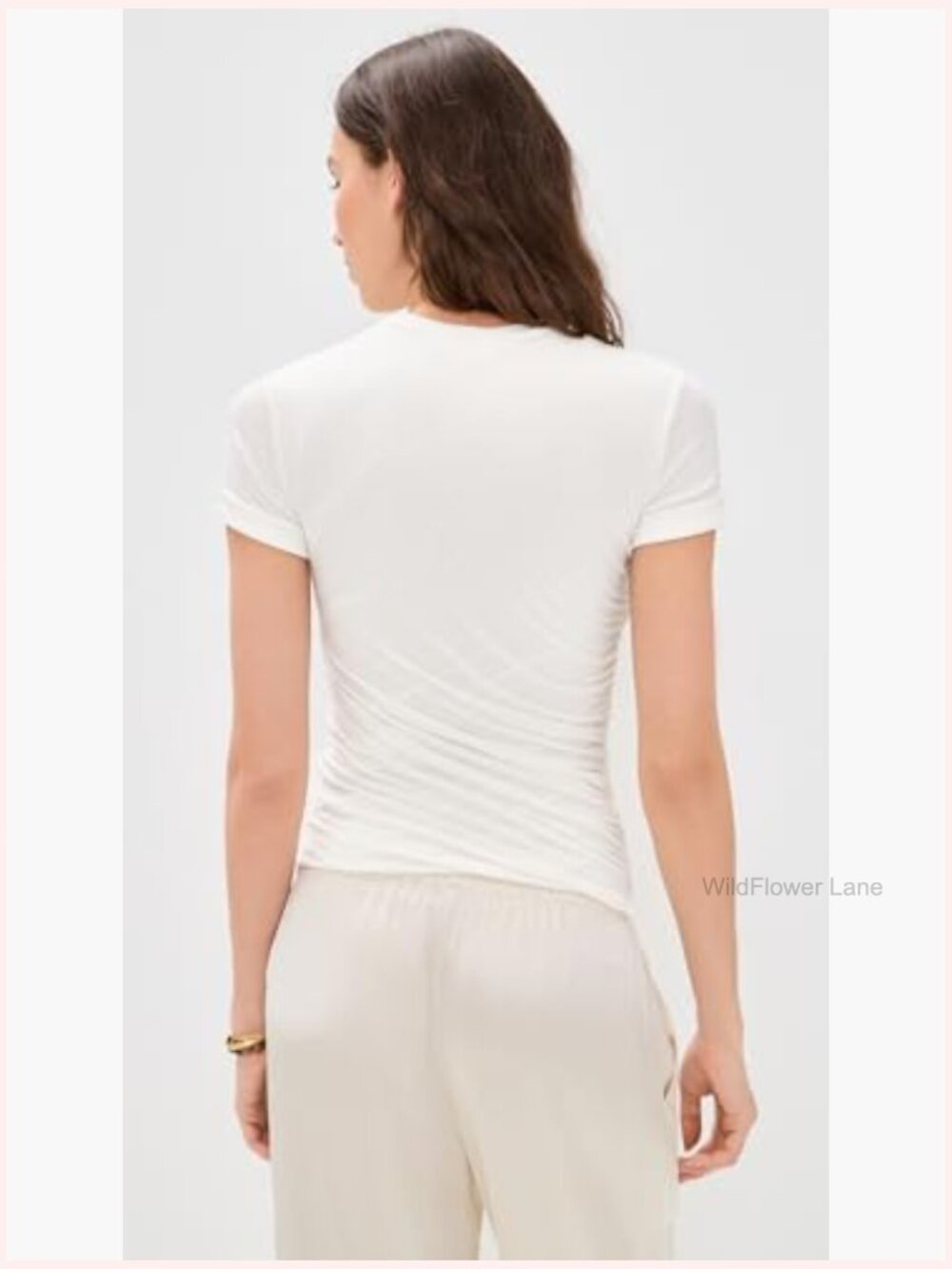 Lightweight Ribbed T-Shirt with Ruched Details - Picture 4 of 6